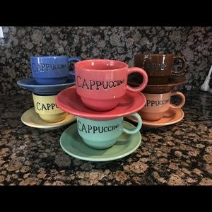 6 cappuccino cups with saucers